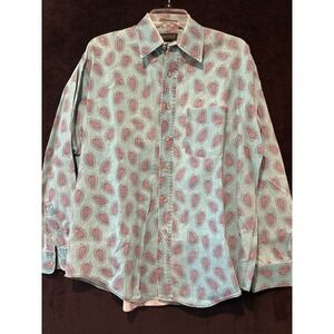 Flying Scotsman Paisley Button Up Shirt Long Sleeve‎ Casual Mens Size L